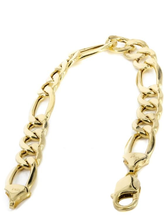 Mens 10k gold store figaro bracelet